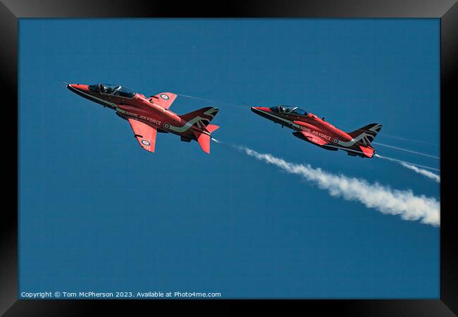 Red Arrows' Spectacular Salute at RAF Lossiemouth Framed Print by Tom McPherson