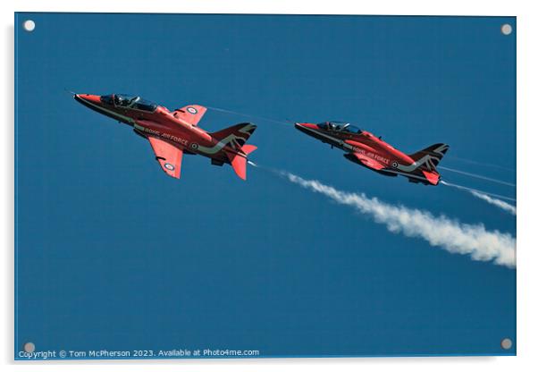 Red Arrows' Spectacular Salute at RAF Lossiemouth Acrylic by Tom McPherson