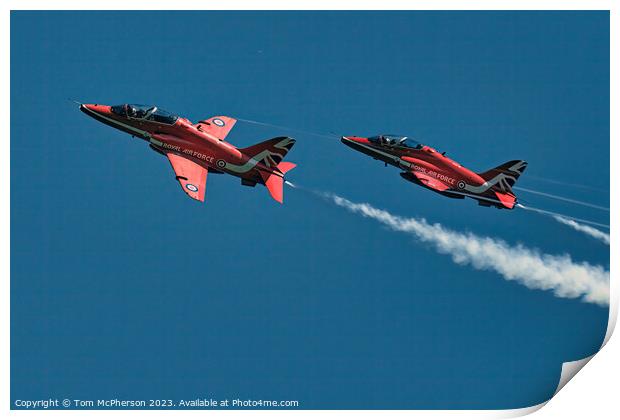 Red Arrows' Spectacular Salute at RAF Lossiemouth Print by Tom McPherson