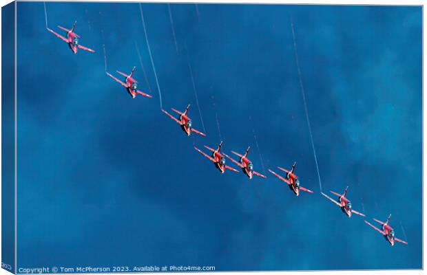 Sky Painters: Red Arrows' Spectacular Display Canvas Print by Tom McPherson