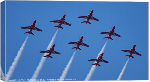 Captivating Aerial Acrobatics by Red Arrows Canvas Print by Tom McPherson