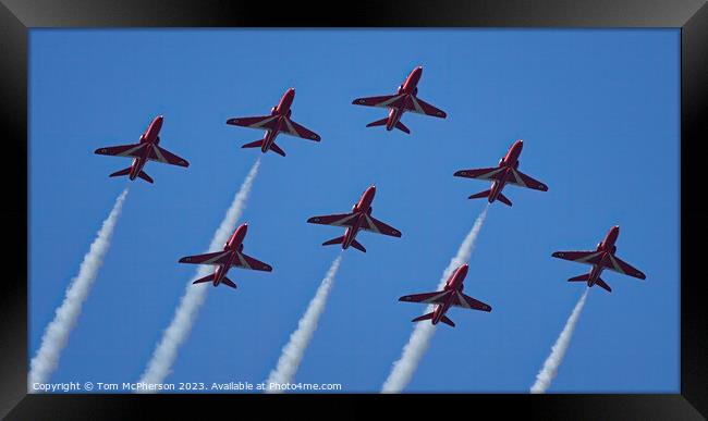 Captivating Aerial Acrobatics by Red Arrows Framed Print by Tom McPherson
