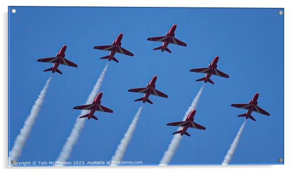 Captivating Aerial Acrobatics by Red Arrows Acrylic by Tom McPherson