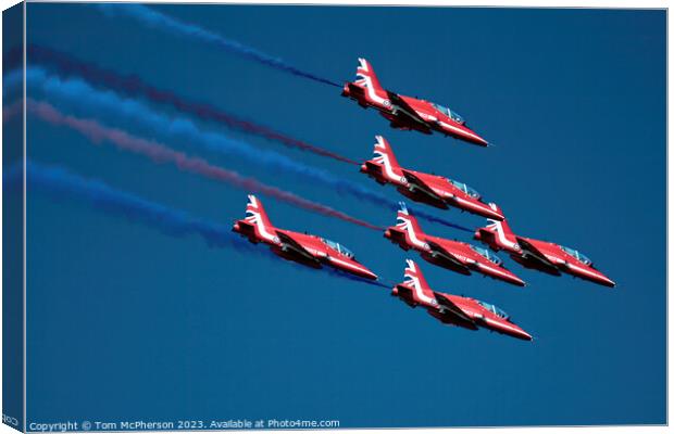 Red Arrows' Breath-taking Aerial Stunts Canvas Print by Tom McPherson