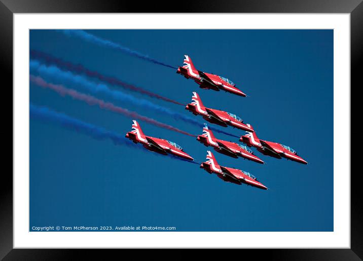 Red Arrows' Breath-taking Aerial Stunts Framed Mounted Print by Tom McPherson
