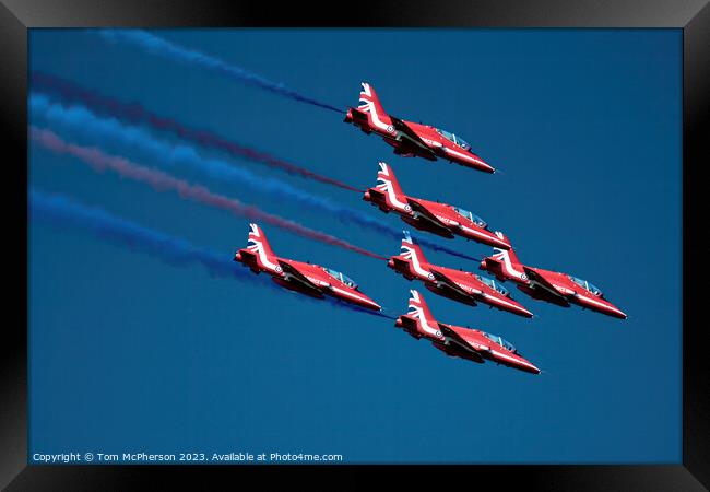 Red Arrows' Breath-taking Aerial Stunts Framed Print by Tom McPherson