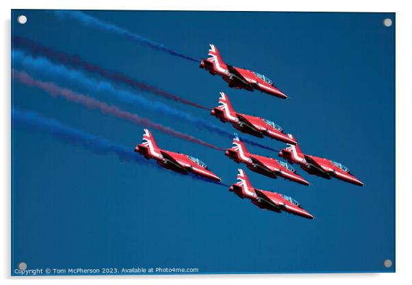 Red Arrows' Breath-taking Aerial Stunts Acrylic by Tom McPherson