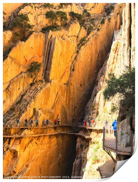 Caminito Del Rey, Spain Print by EMMA DANCE PHOTOGRAPHY