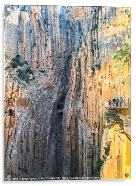 Caminito Del Rey, Spain Acrylic by EMMA DANCE PHOTOGRAPHY