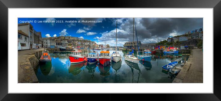 Vibrant Array at Mevagissey Harbour Framed Mounted Print by Lee Kershaw