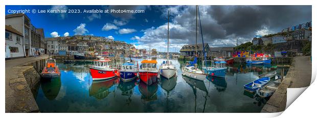 Vibrant Array at Mevagissey Harbour Print by Lee Kershaw
