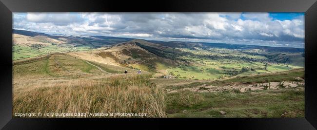 Panoramic View from Mam Tor, Derbyshire Framed Print by Holly Burgess