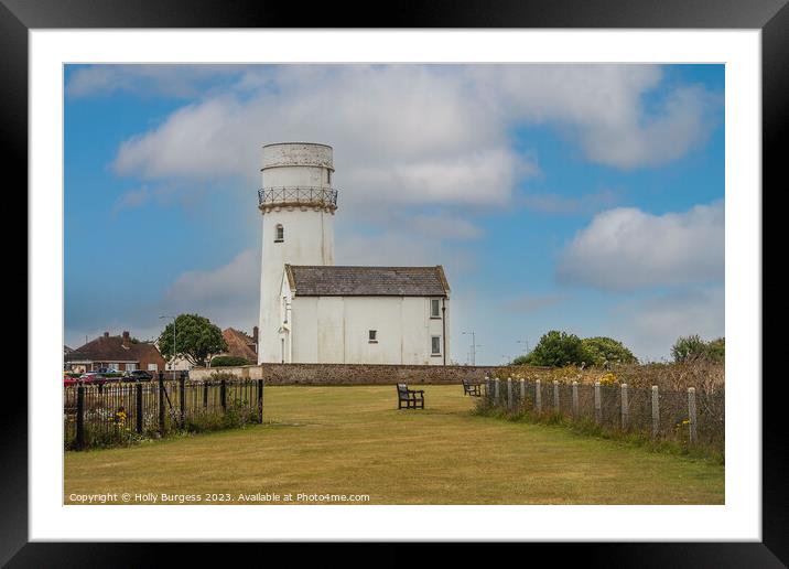 Hunstanton's Historic Beacon Light house Framed Mounted Print by Holly Burgess