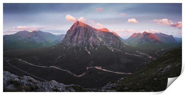 Buachaille Etive Mor Sunrise Panorama Print by Anthony McGeever