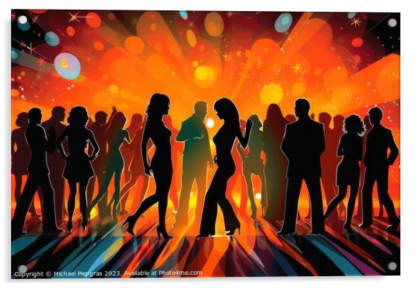 Nightlife in a disco concept created with generative AI technolo Acrylic by Michael Piepgras