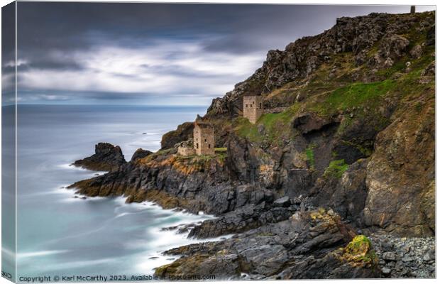 Botallack Crowned Engine Houses Canvas Print by Karl McCarthy