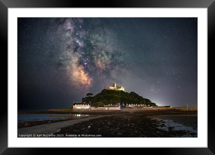 St Michael's Mount nightscape Framed Mounted Print by Karl McCarthy
