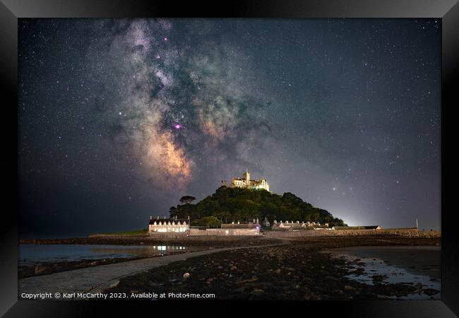 St Michael's Mount nightscape Framed Print by Karl McCarthy