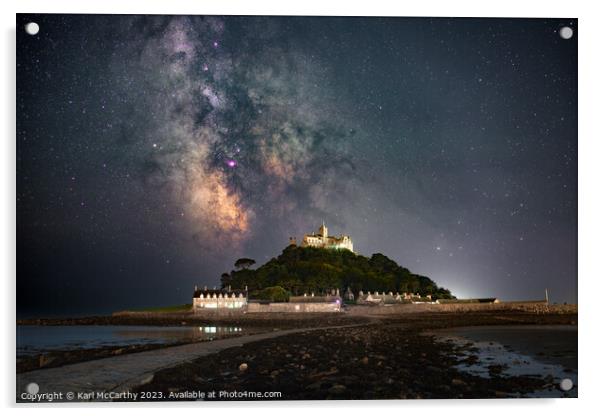 St Michael's Mount nightscape Acrylic by Karl McCarthy