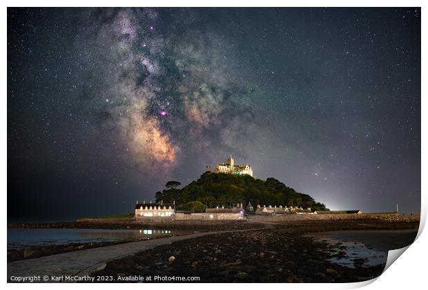 St Michael's Mount nightscape Print by Karl McCarthy