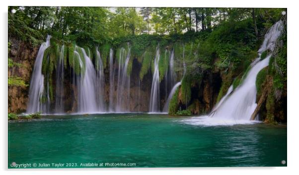 Plitvice Waterfalls Acrylic by Jules Taylor