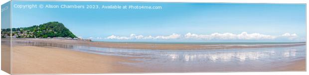 Minehead Beach Panorama  Canvas Print by Alison Chambers