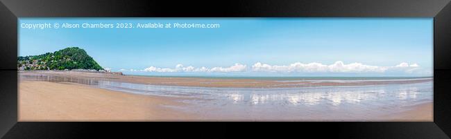 Minehead Beach Panorama  Framed Print by Alison Chambers