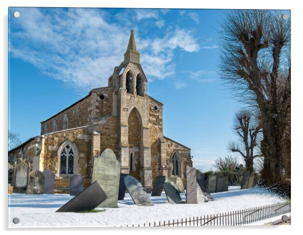 Burton Lazars Church in Winter Acrylic by Photimageon UK
