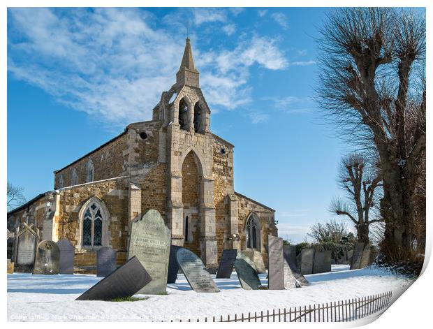 Burton Lazars Church in Winter Print by Photimageon UK