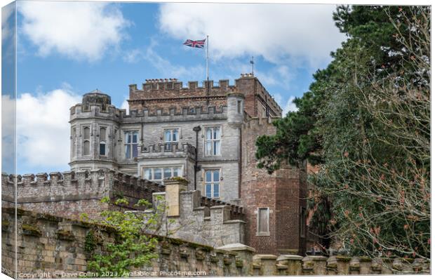 Brownsea Castle Hotel flying the union Jack, Dorset, England Canvas Print by Dave Collins