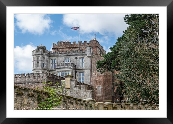 Brownsea Castle Hotel flying the union Jack, Dorset, England Framed Mounted Print by Dave Collins