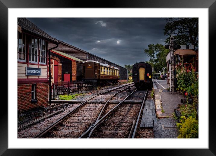 Converging Rails at Tenterden Town Framed Mounted Print by Jeremy Sage