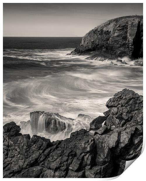 Dailbeag Stormy Sea Print by Dave Bowman