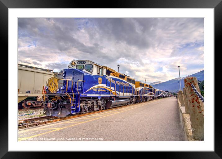 Rocky Mountaineer at Jasper Framed Mounted Print by Rob Hawkins