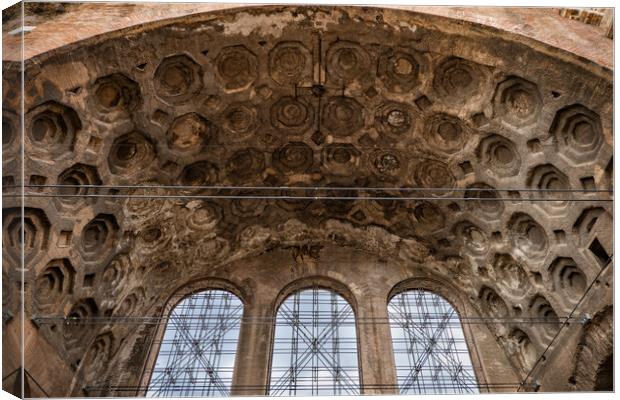 Basilica of Maxentius and Constantine Coffered Vault Canvas Print by Artur Bogacki