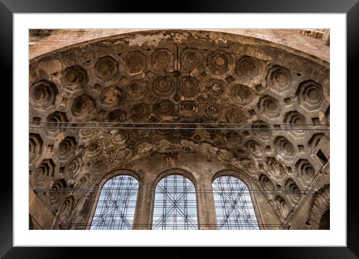 Basilica of Maxentius and Constantine Coffered Vault Framed Mounted Print by Artur Bogacki