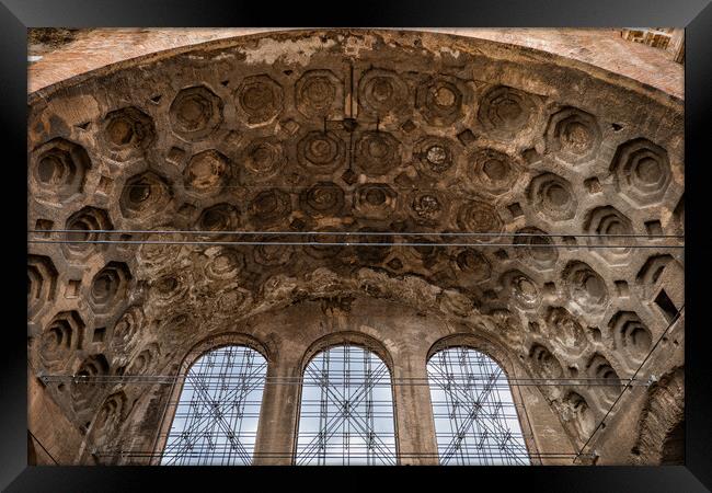 Basilica of Maxentius and Constantine Coffered Vault Framed Print by Artur Bogacki