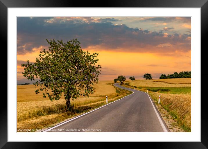 Road among summer ripe fields Framed Mounted Print by Sergey Fedoskin