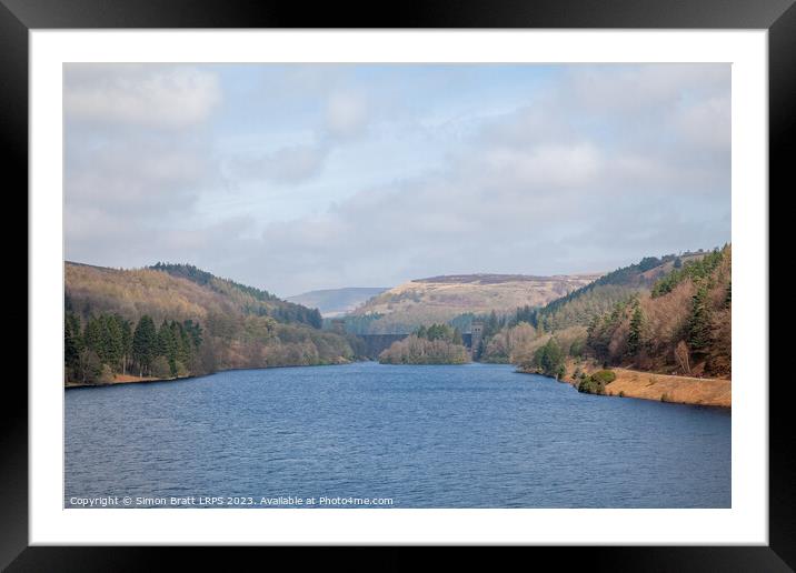 Ladybower reservoir & Derwent dam Peak District Framed Mounted Print by Simon Bratt LRPS