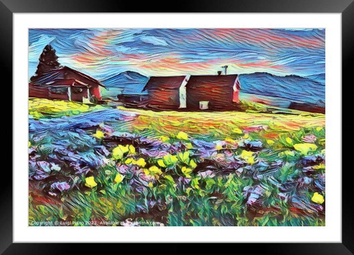 Enchanting Pastoral Scene by AI. Framed Mounted Print by Luigi Petro