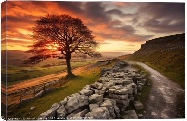 Dramatic Dales Sunset Canvas Print by Robert Deering
