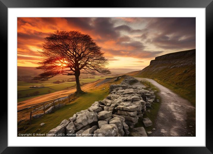 Dramatic Dales Sunset Framed Mounted Print by Robert Deering