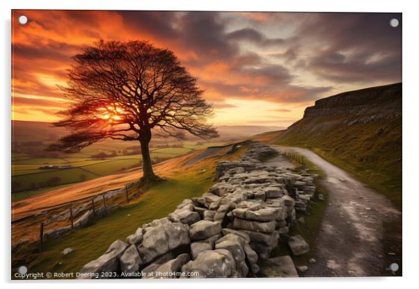Dramatic Dales Sunset Acrylic by Robert Deering