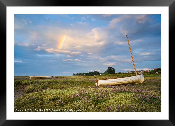 'Rainbow's Embrace on Brancaster Boats' Framed Mounted Print by Rick Bowden