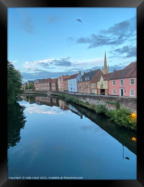 Norwich Quayside view from Fye Bridge Framed Print by Sally Lloyd
