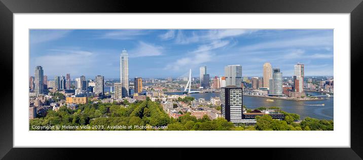 Unique Rotterdam panorama seen from the Euromast Framed Mounted Print by Melanie Viola