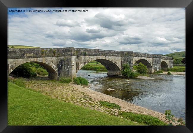 Burnsall Bridge Crossing the River Wharfe Yorkshire Dales Framed Print by Nick Jenkins