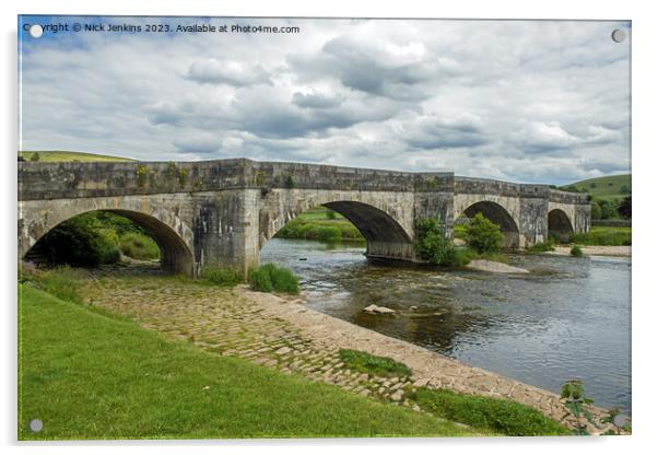 Burnsall Bridge Crossing the River Wharfe Yorkshire Dales Acrylic by Nick Jenkins