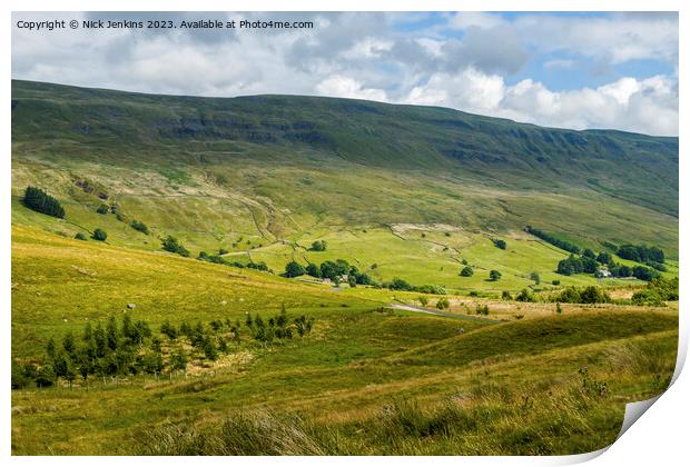 Mallerstang Valley and Ridge Cumbria Yorkshire Dales Print by Nick Jenkins