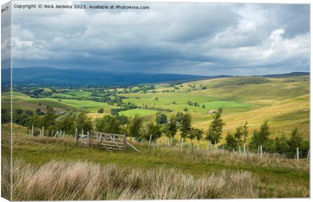 Stunning View of the Landscape from Tommy Road to Pennines  Canvas Print by Nick Jenkins